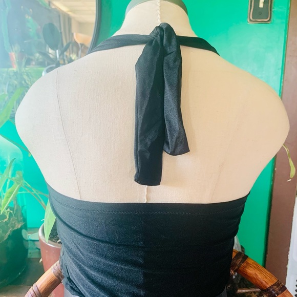 Black Sheer Spider Bow Halter - Picture 2 of 6